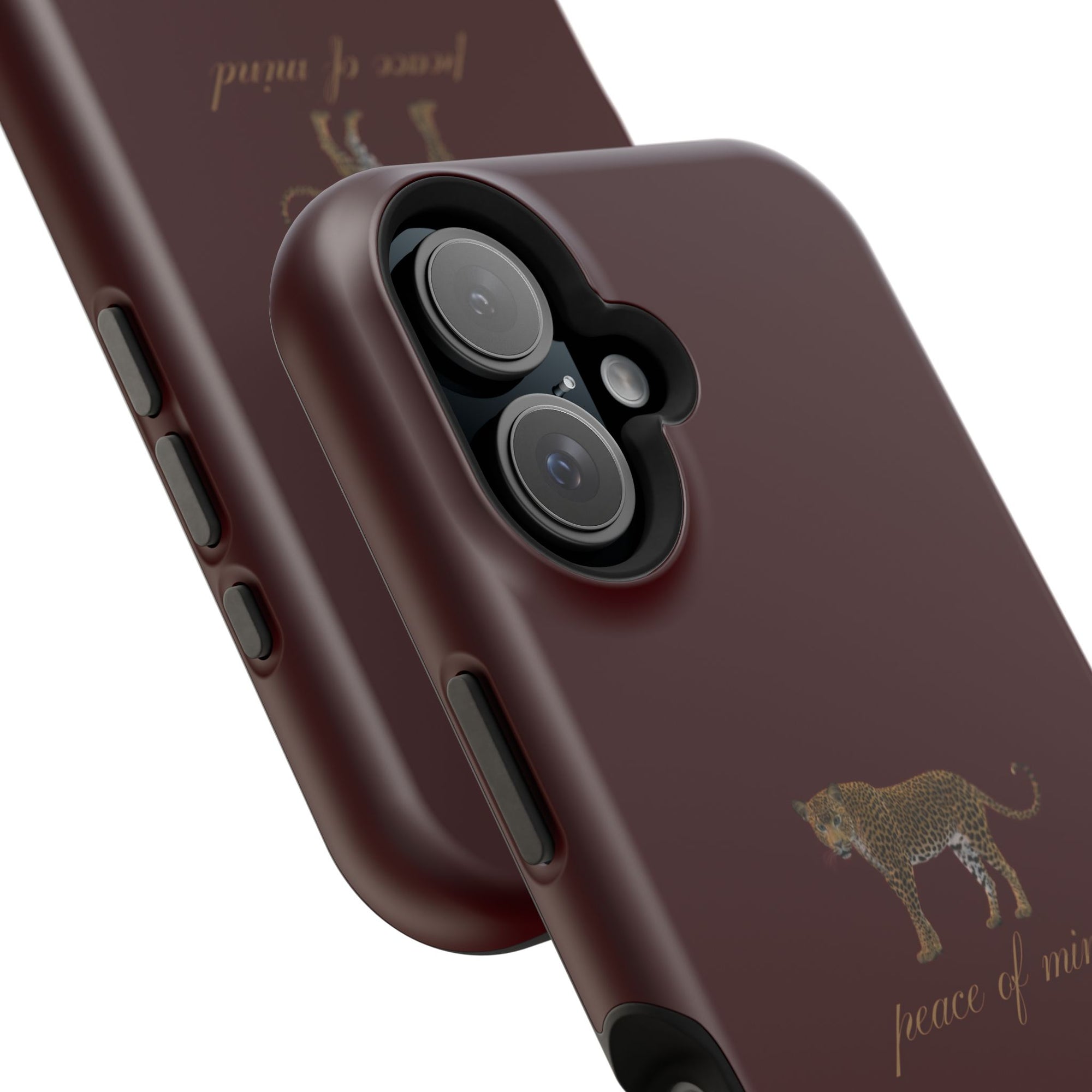Burgundy 'Peace of Mind' Panther Phone Case