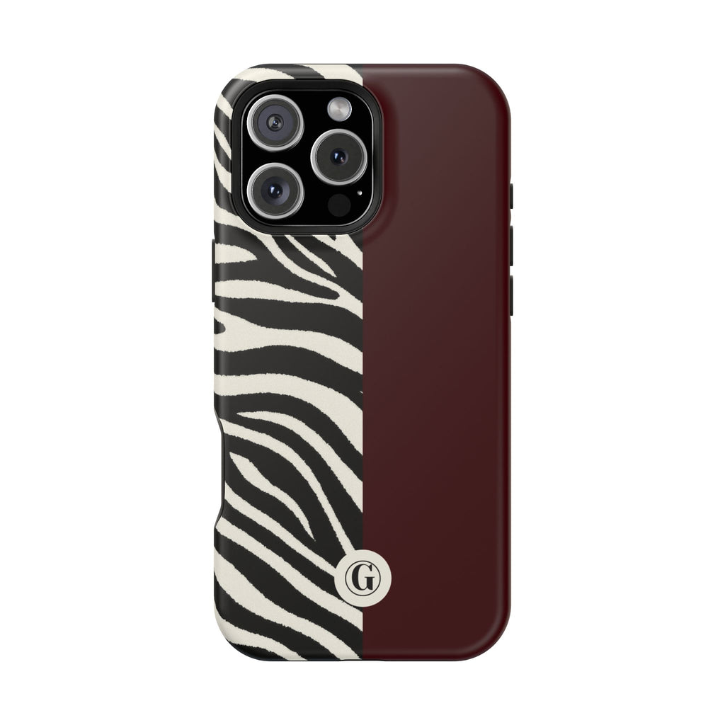 Zebra Print x Burgundy Phone Case