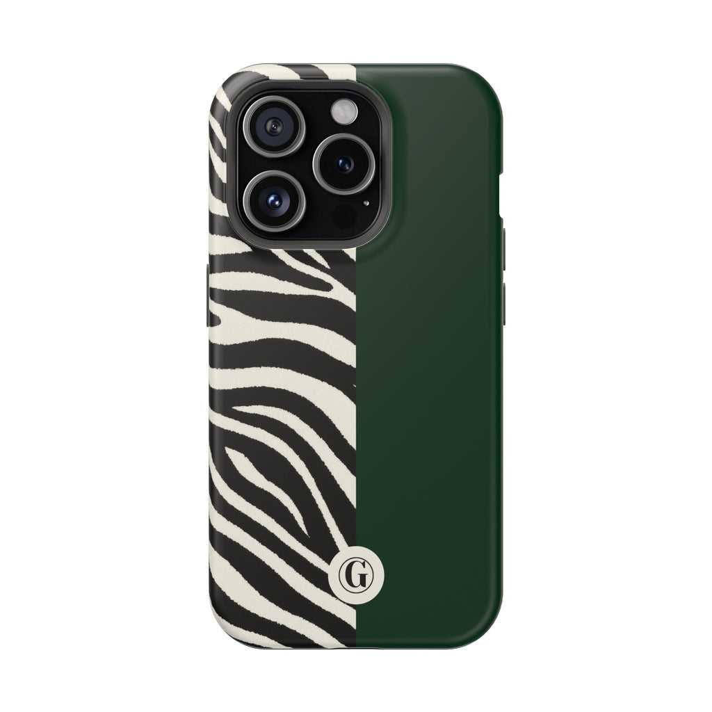 Zebra Print x Emerald Green Phone Case