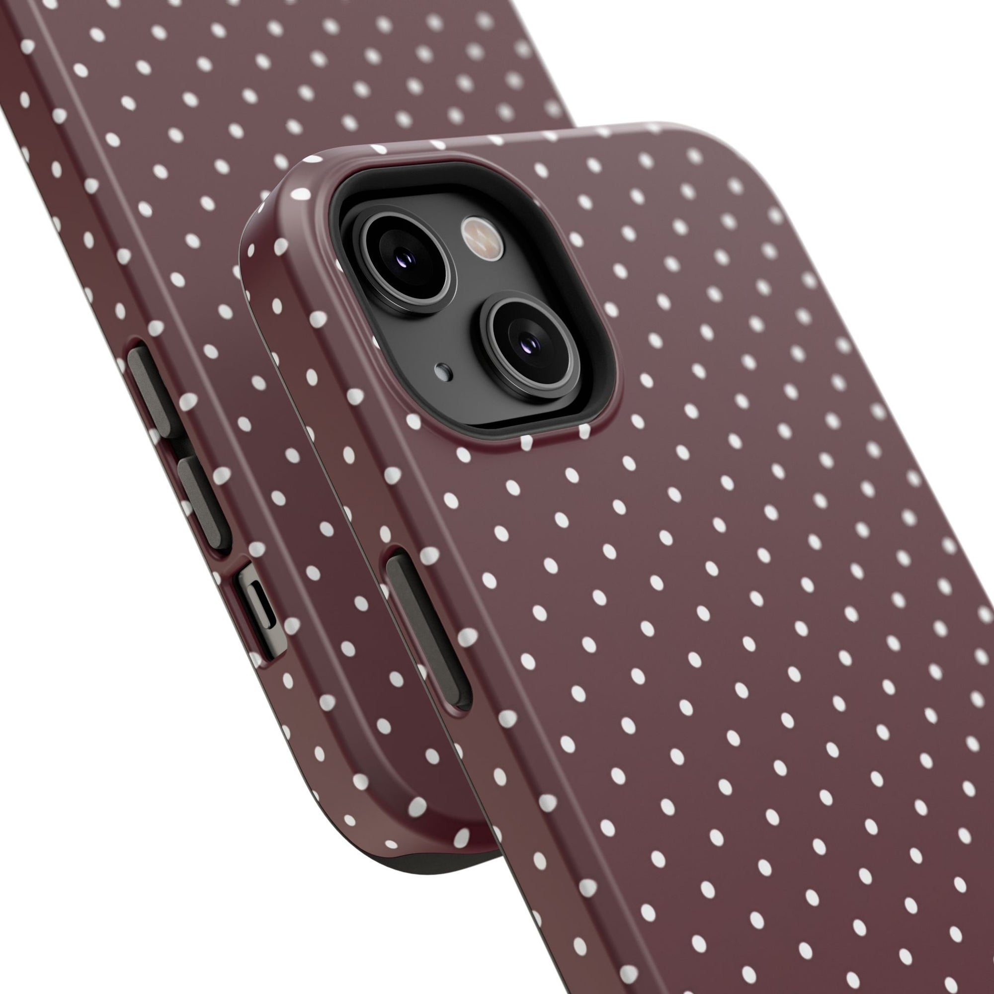 Burgundy Polka Dots Phone Case