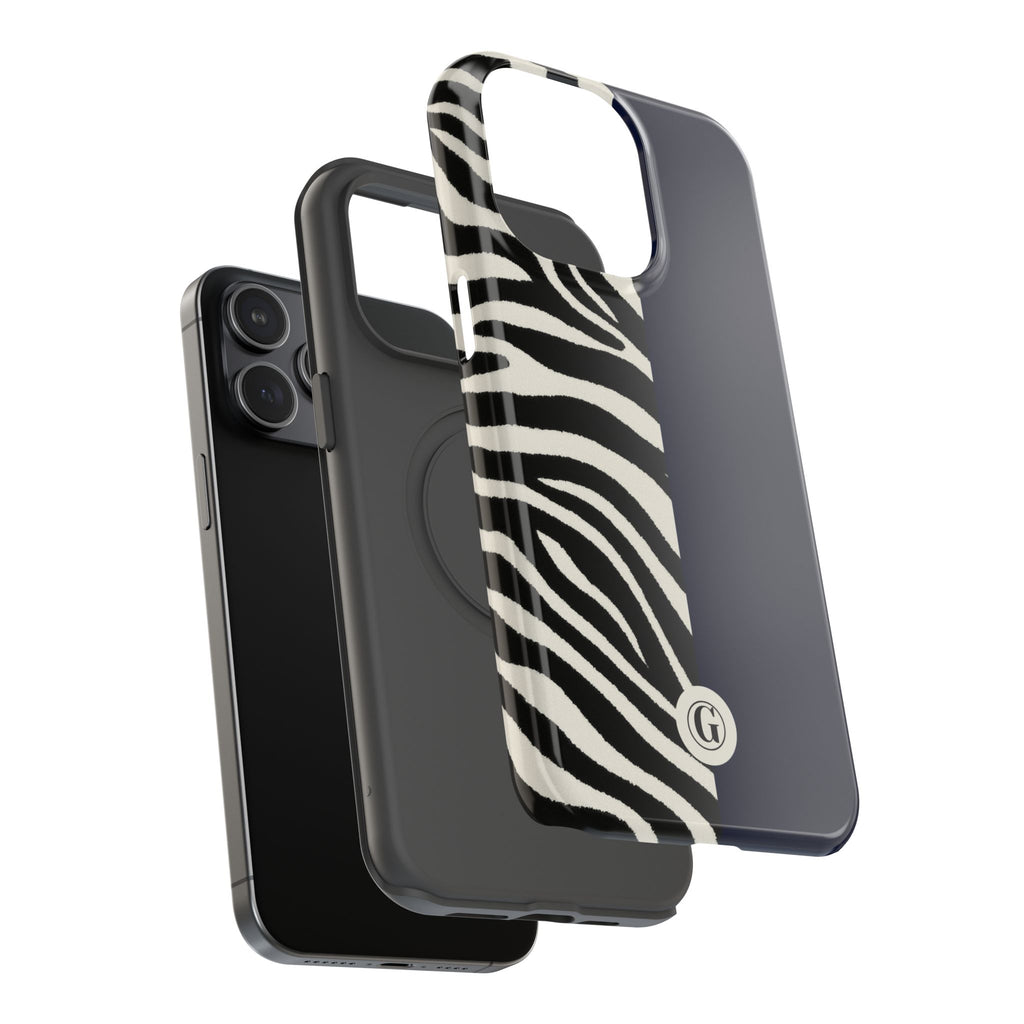 Zebra Print x Navy Blue Phone Case