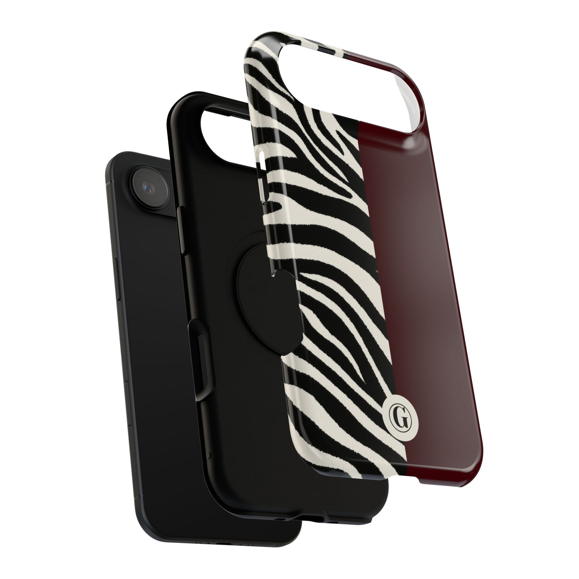 Zebra Print x Burgundy Phone Case