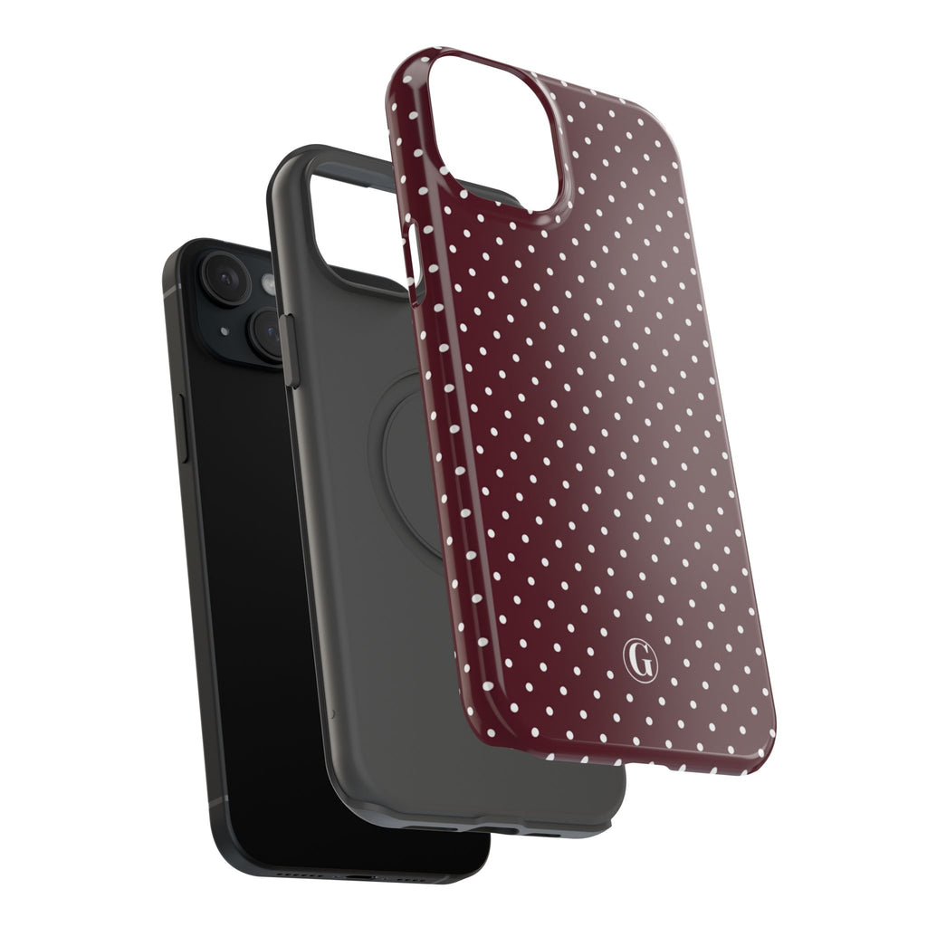 Burgundy Polka Dots Phone Case