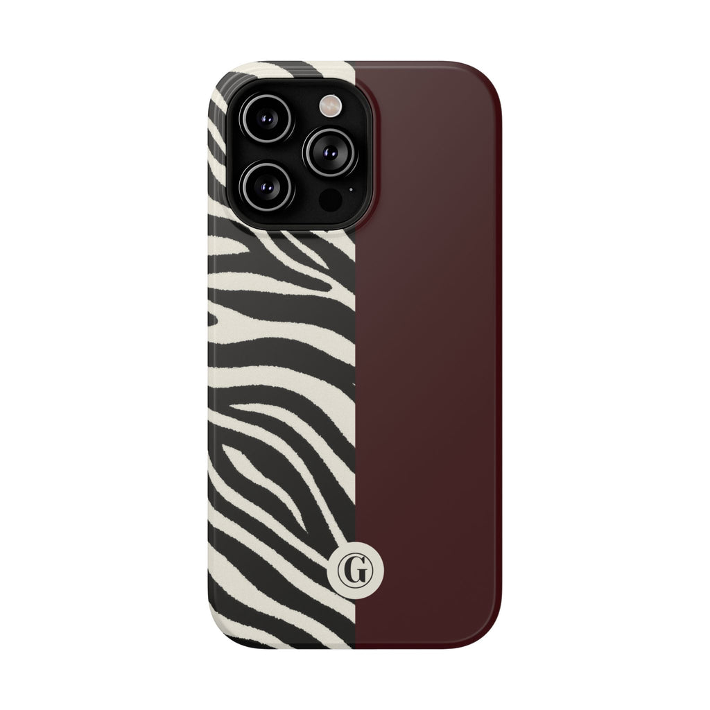 Zebra Print x Burgundy Phone Case
