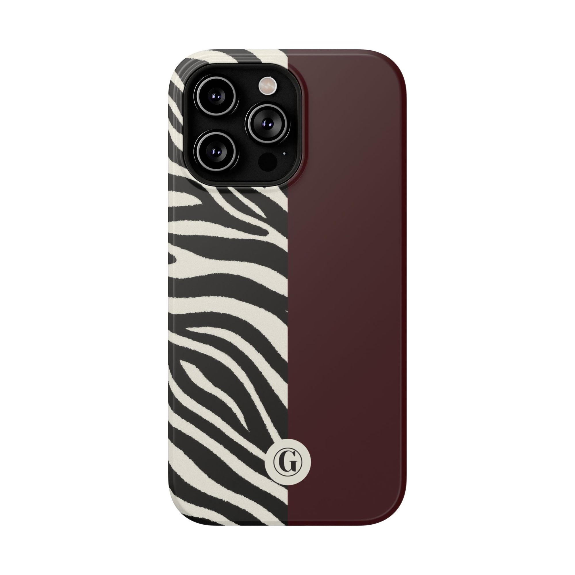 Zebra Print x Burgundy Phone Case