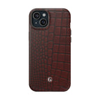 Burgundy Crocodile Print Phone Case