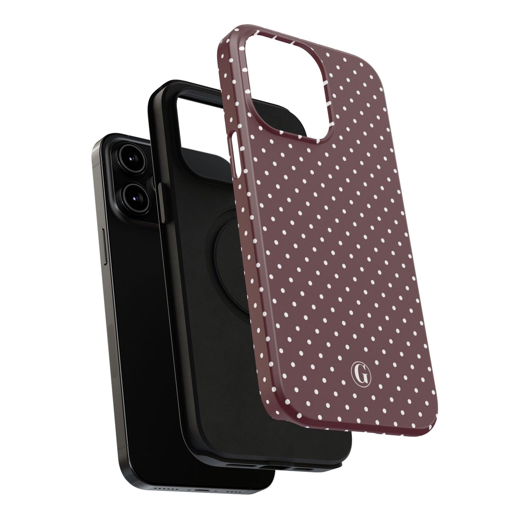 Burgundy Polka Dots Phone Case