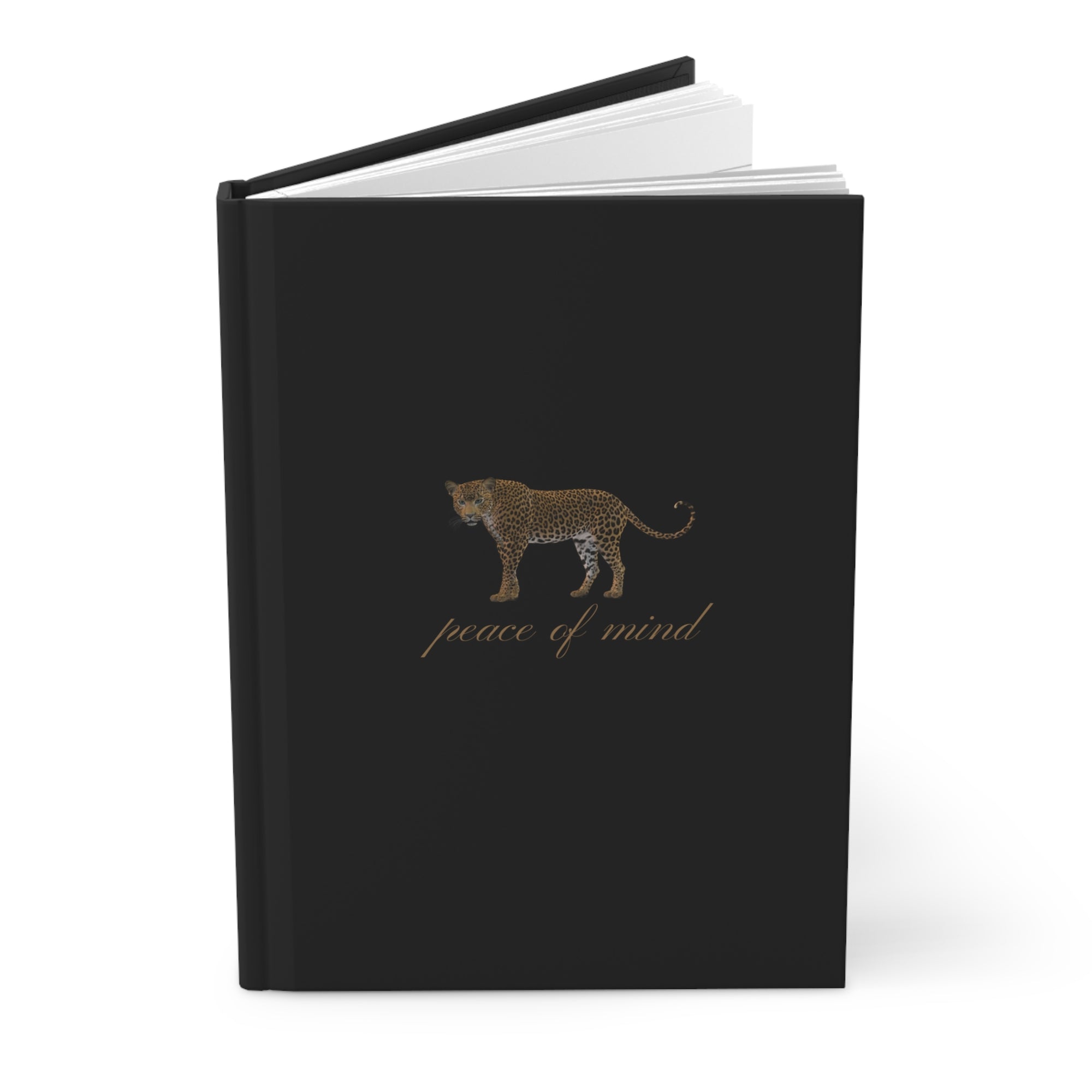 Hardcover Journal — 'Peace of Mind' Cheetah Black