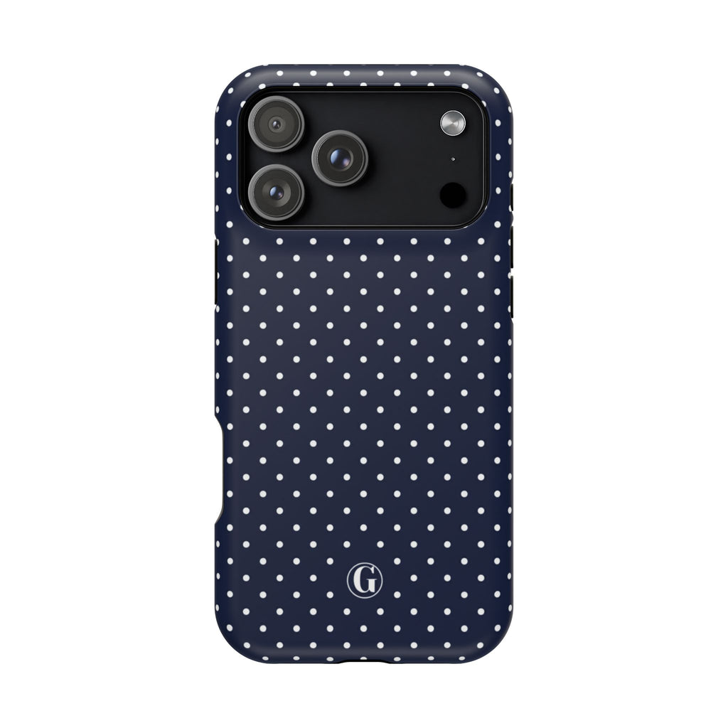 Navy Blue Polka Dots Phone Case