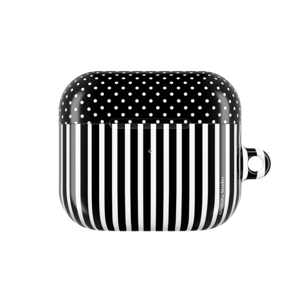 B&W Polka Dots x Stripes AirPod Case