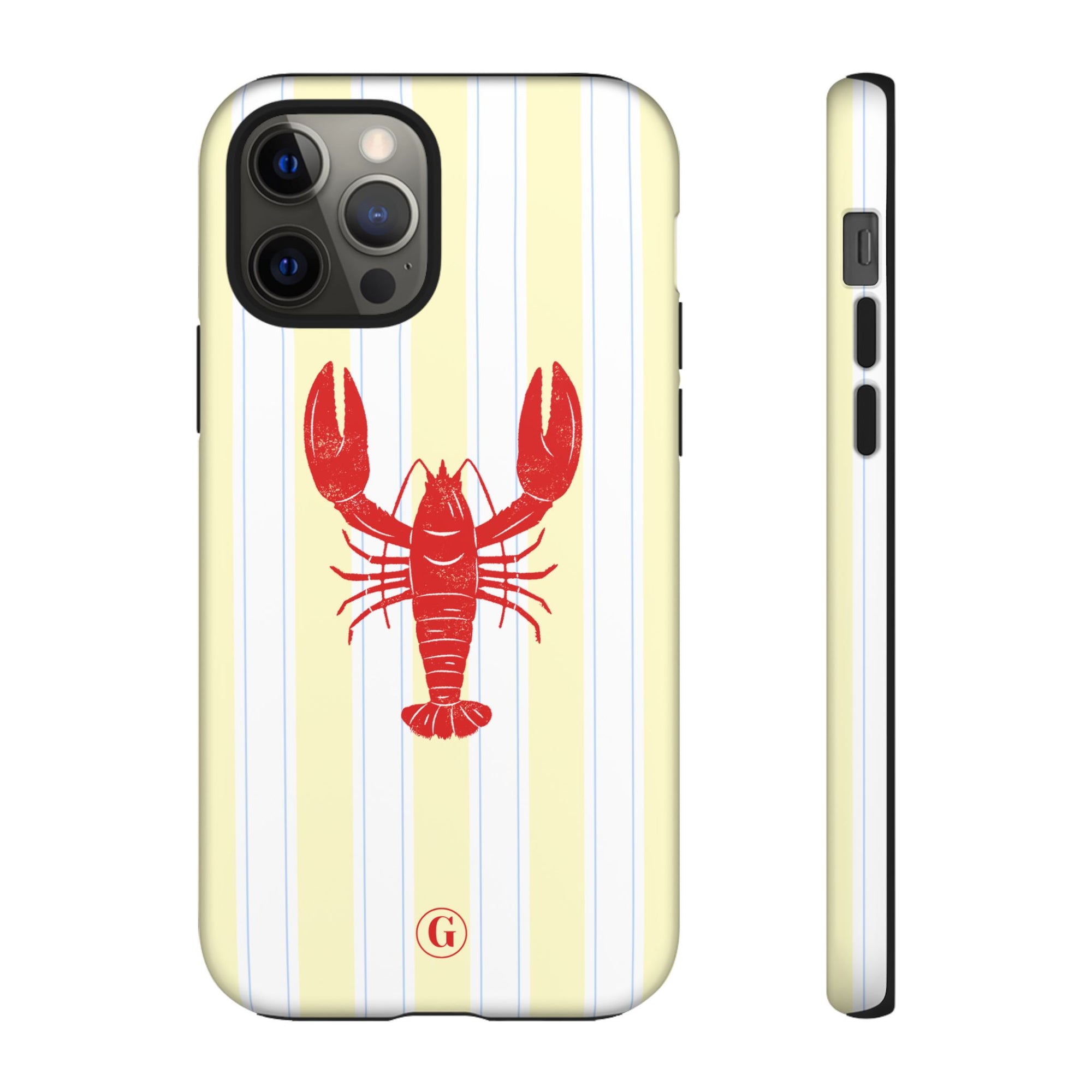 Yellow Stripes & Crawfish Phone Case