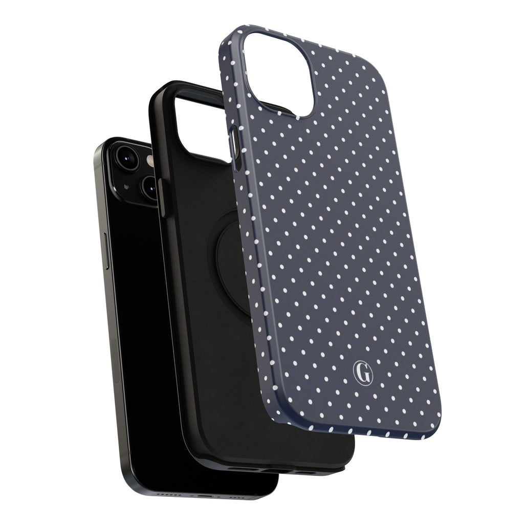 Navy Blue Polka Dots Phone Case