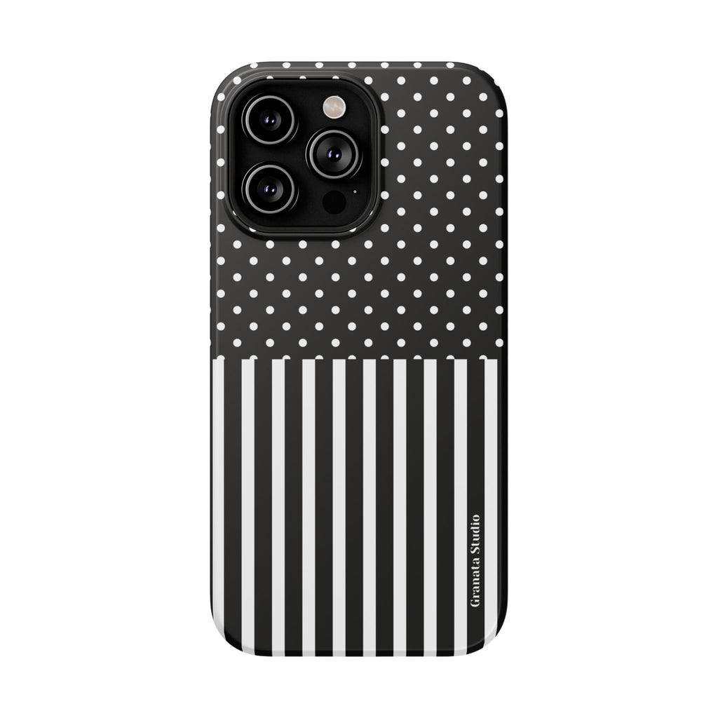 B&W Polka Dots x Stripes Phone Case