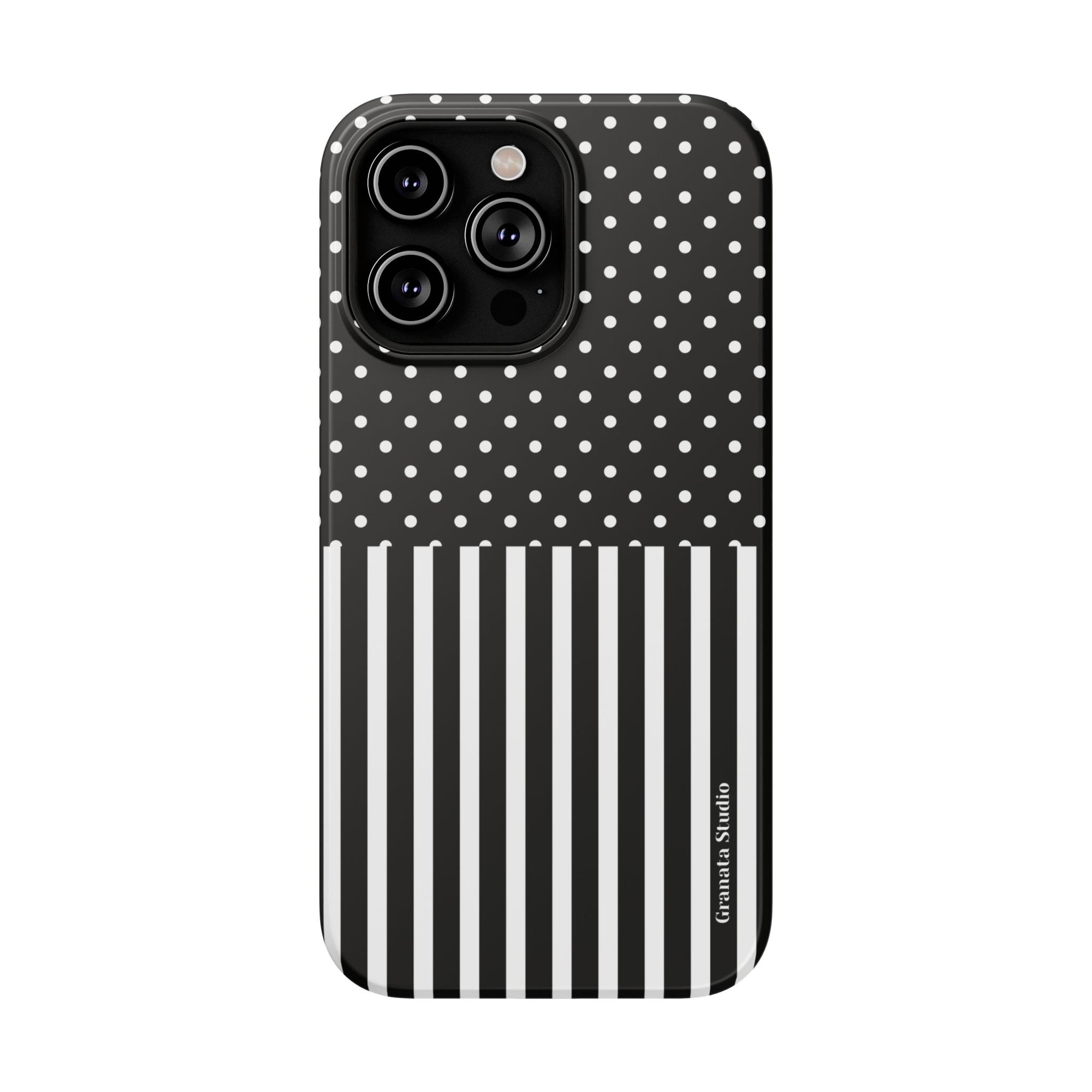 B&W Polka Dots x Stripes Phone Case