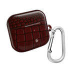 Burgundy Crocodile Print AirPod Case