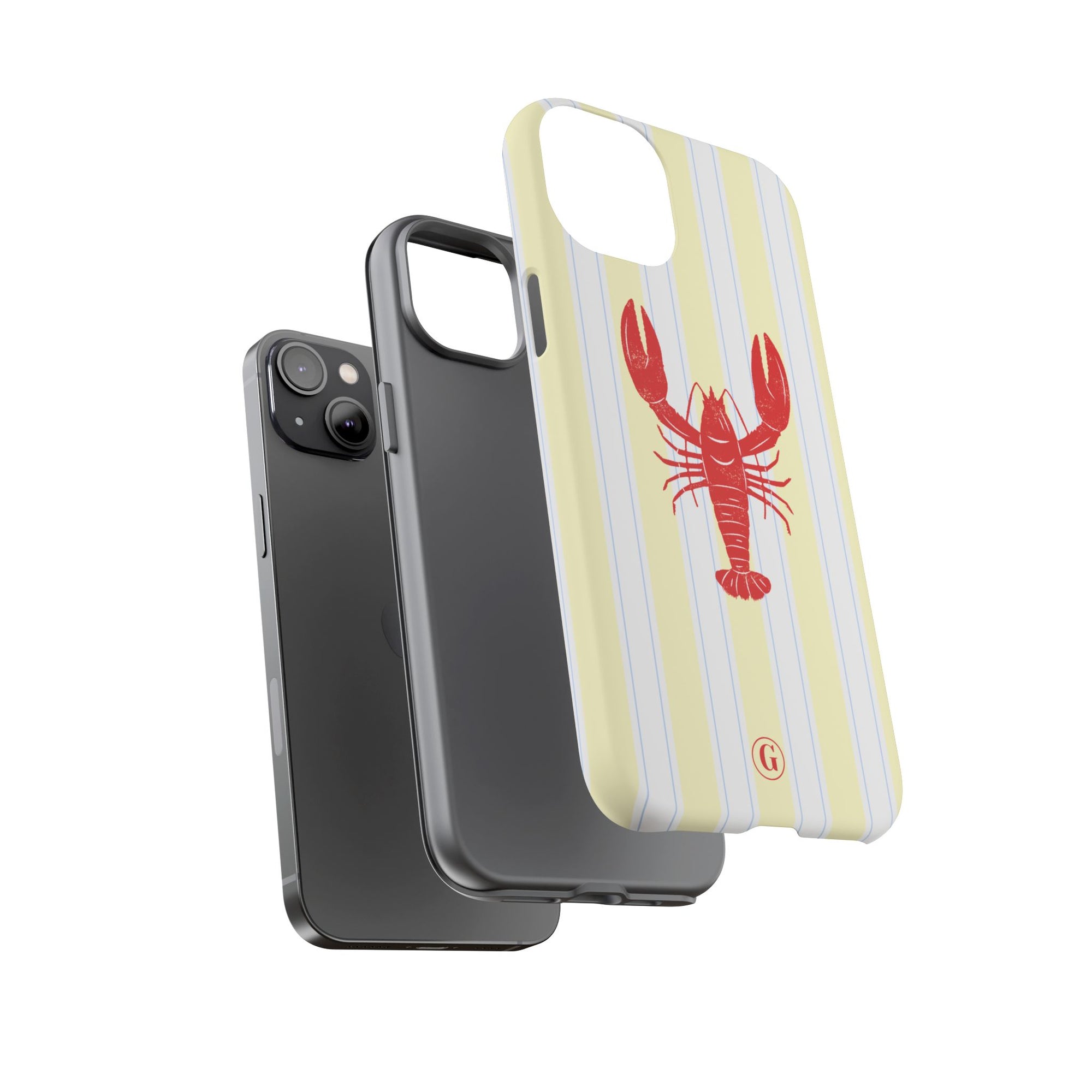 Yellow Stripes & Crawfish Phone Case