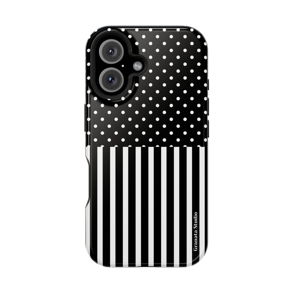 B&W Polka Dots x Stripes Phone Case