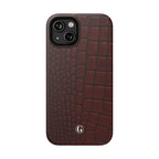 Burgundy Crocodile Print Phone Case
