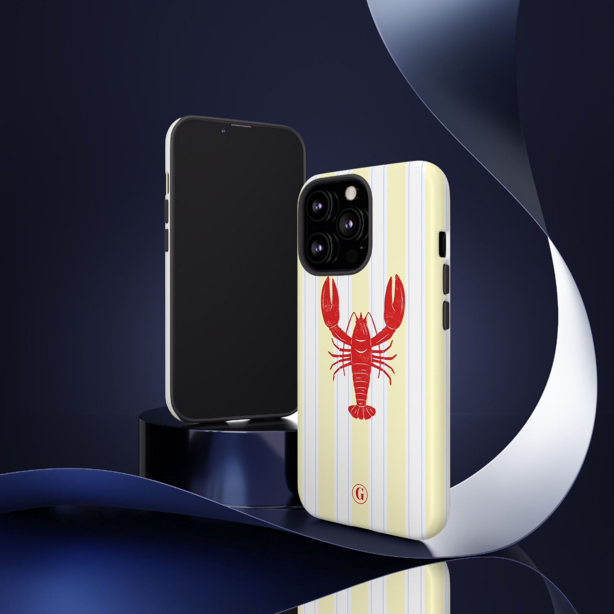 Yellow Stripes & Crawfish Phone Case