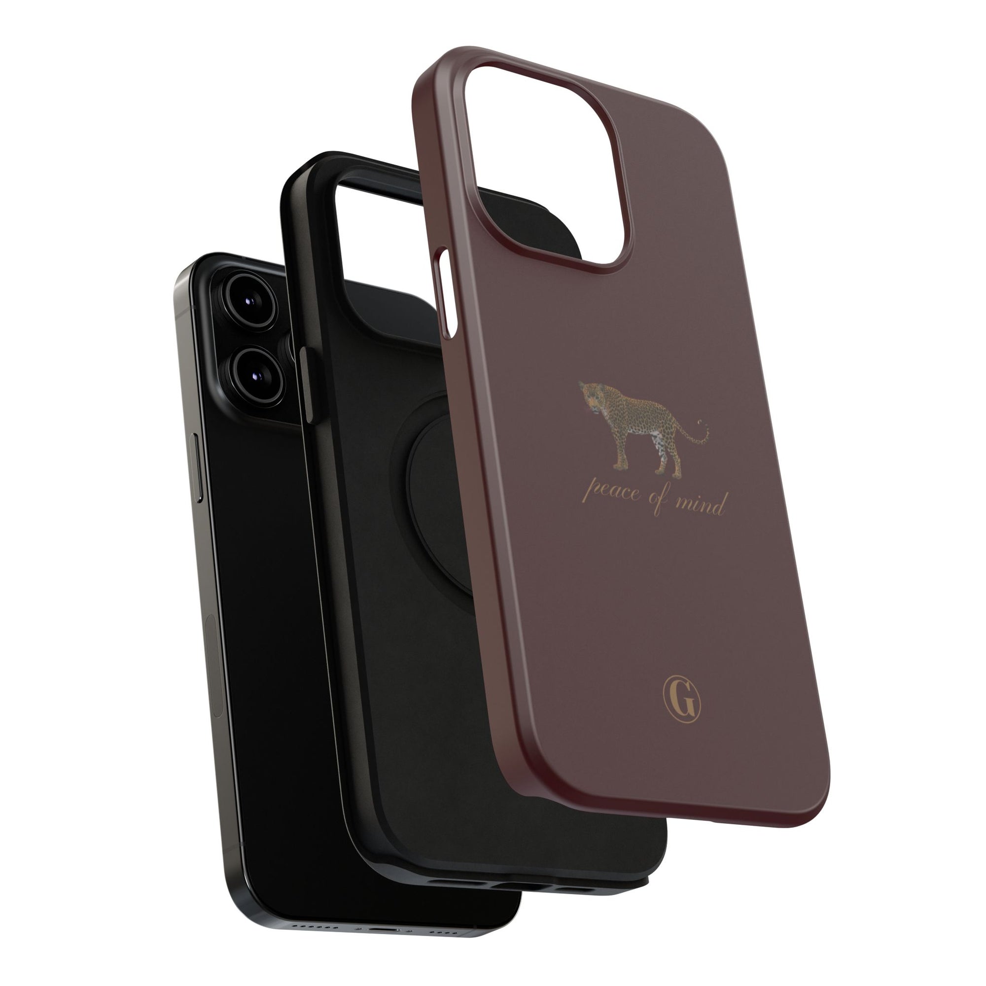 Burgundy 'Peace of Mind' Panther Phone Case