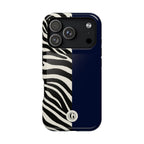 Zebra Print x Navy Blue Phone Case