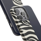 Zebra Print x Navy Blue Phone Case