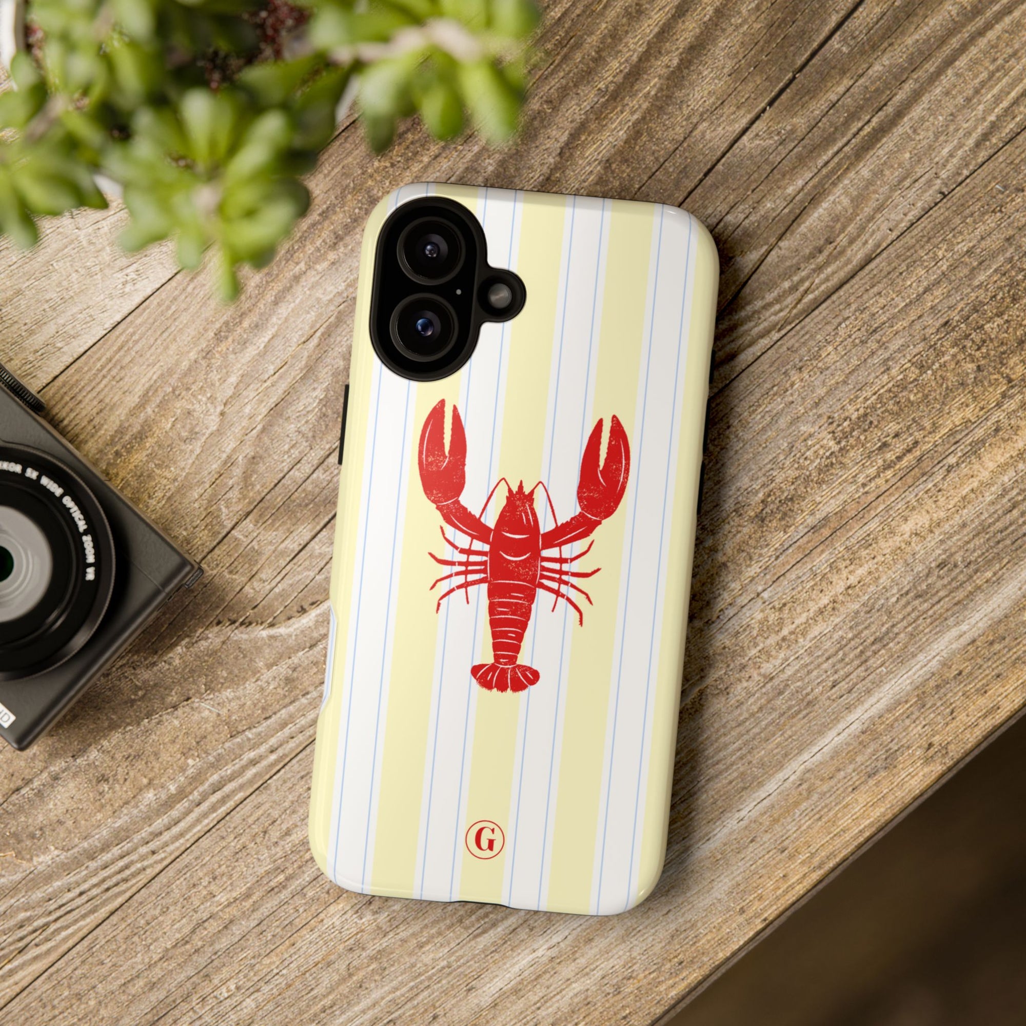 Yellow Stripes & Crawfish Phone Case
