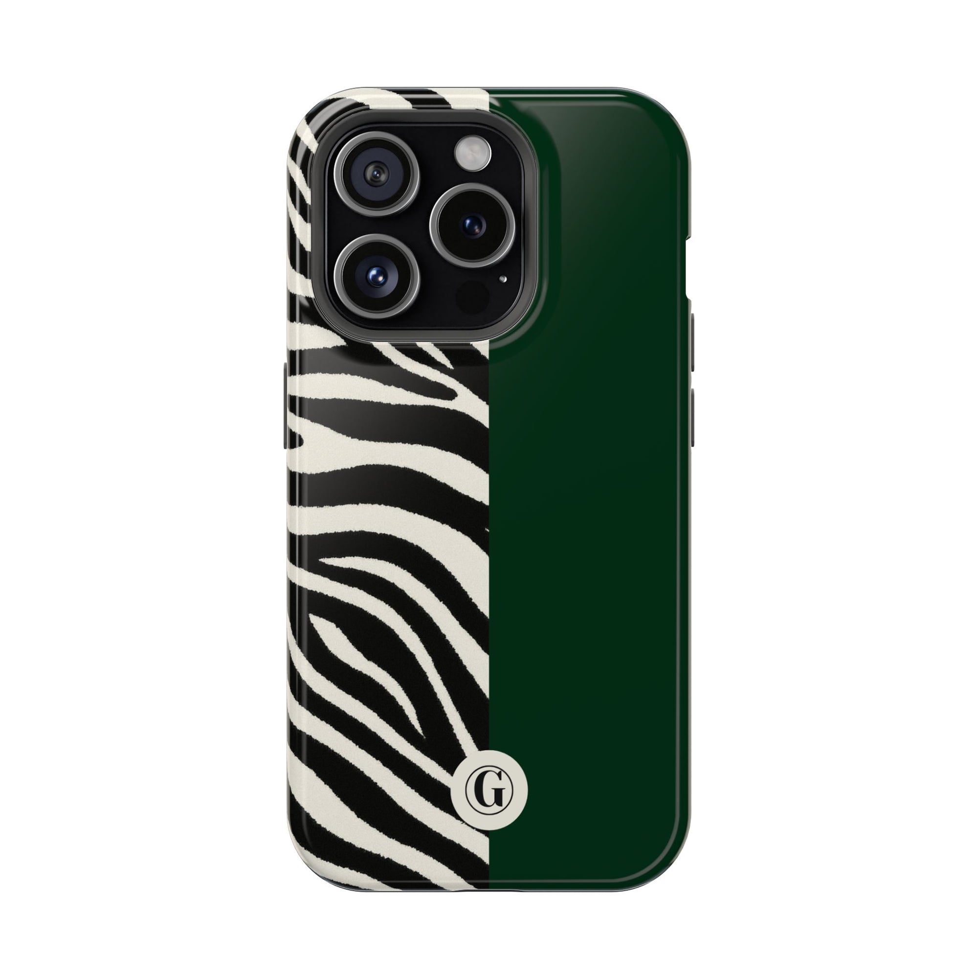 Zebra Print x Emerald Green Phone Case