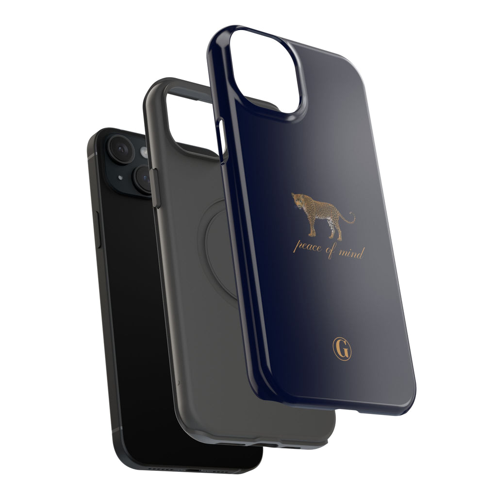 Navy Blue 'Peace of Mind' Panther Phone Case