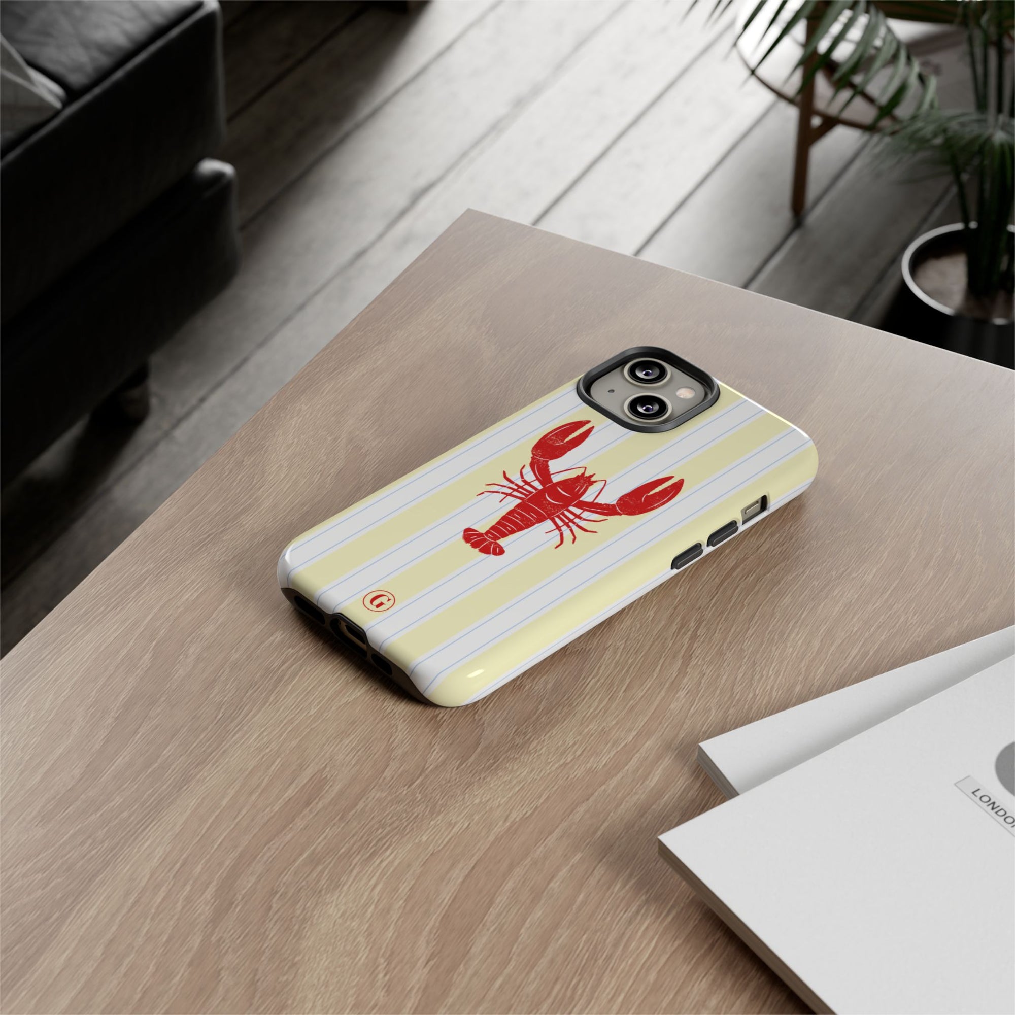 Yellow Stripes & Crawfish Phone Case