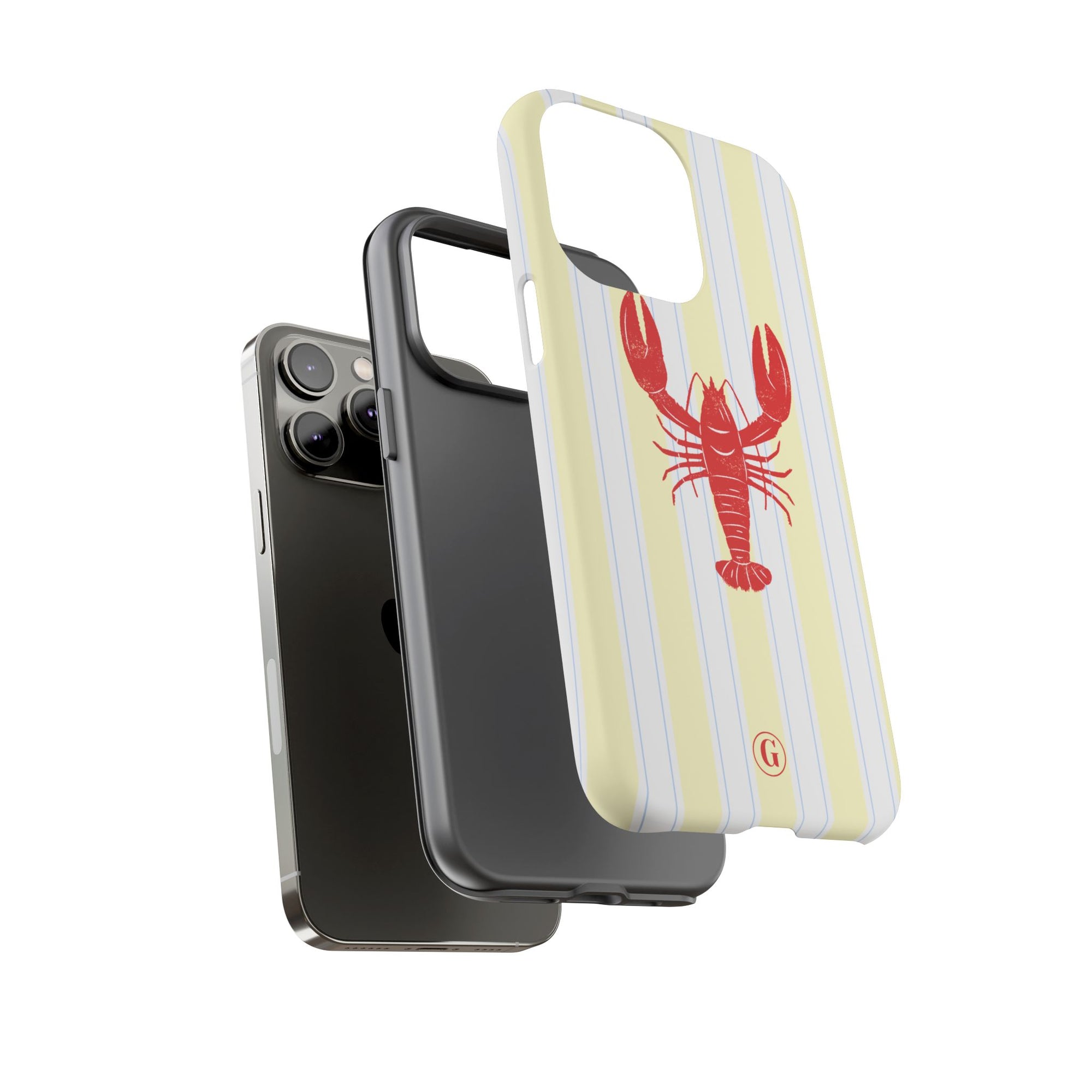 Yellow Stripes & Crawfish Phone Case