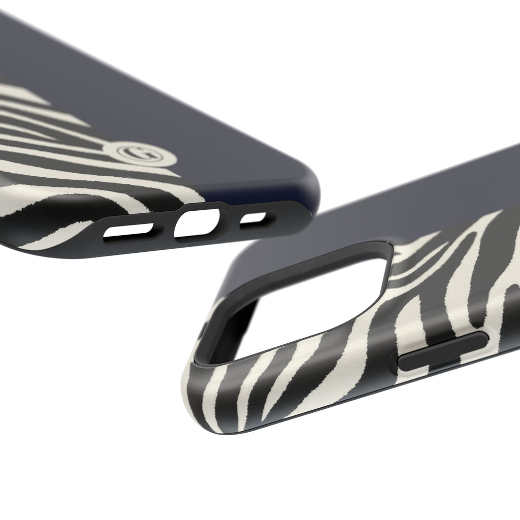 Zebra Print x Navy Blue Phone Case