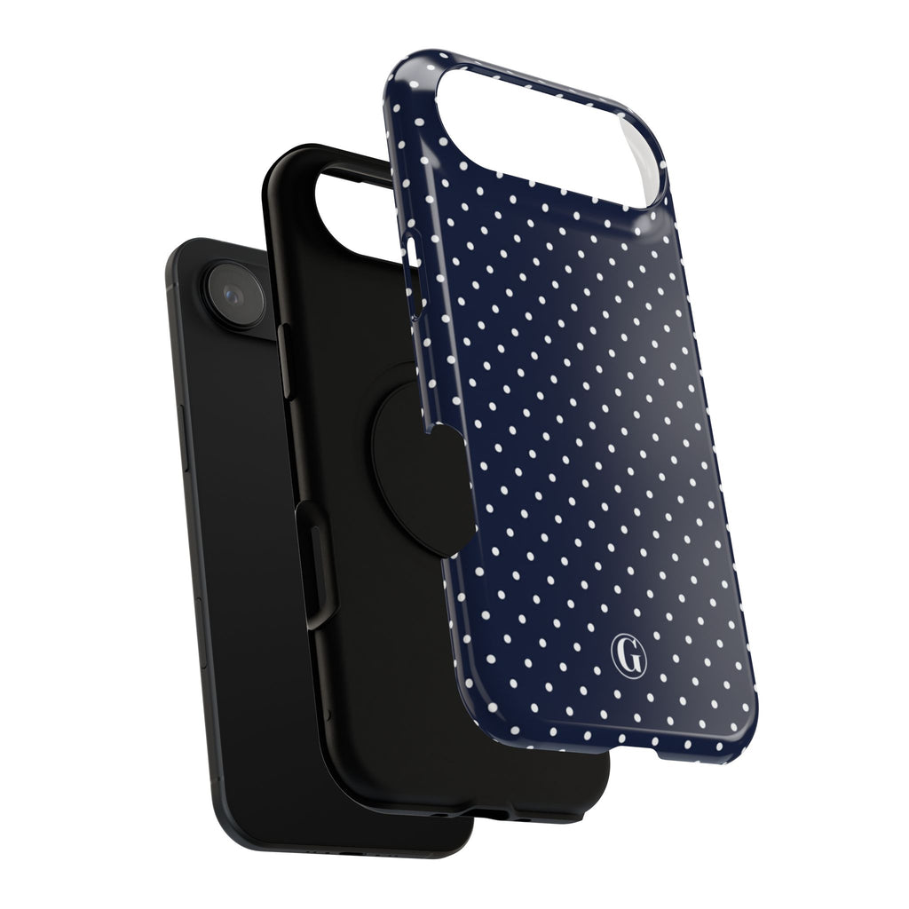 Navy Blue Polka Dots Phone Case