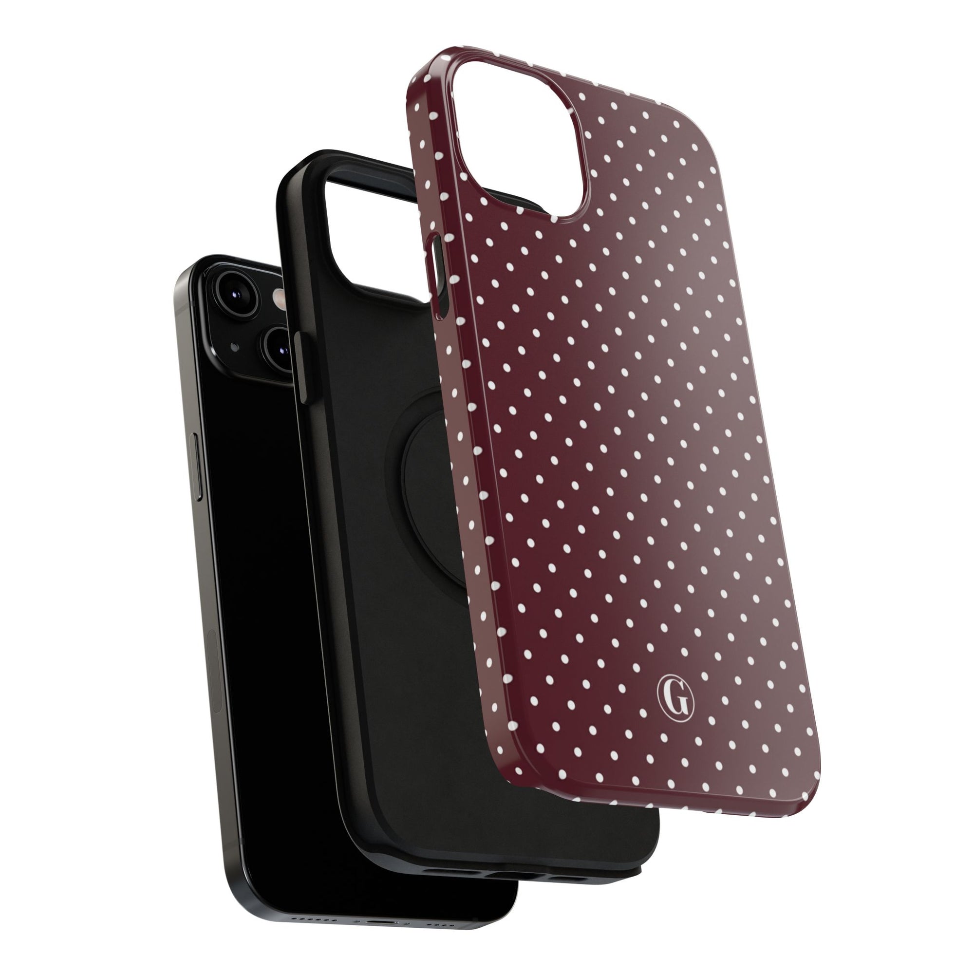 Burgundy Polka Dots Phone Case