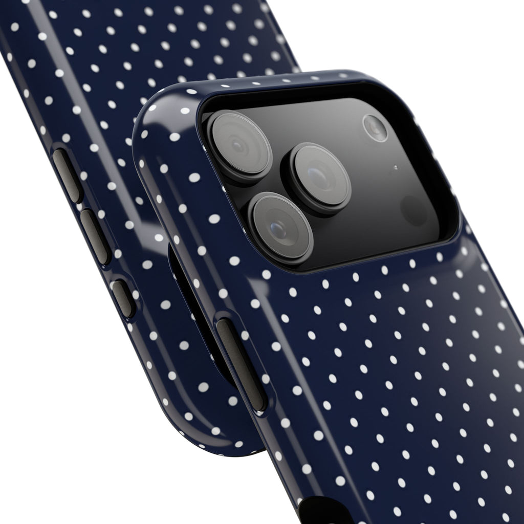 Navy Blue Polka Dots Phone Case