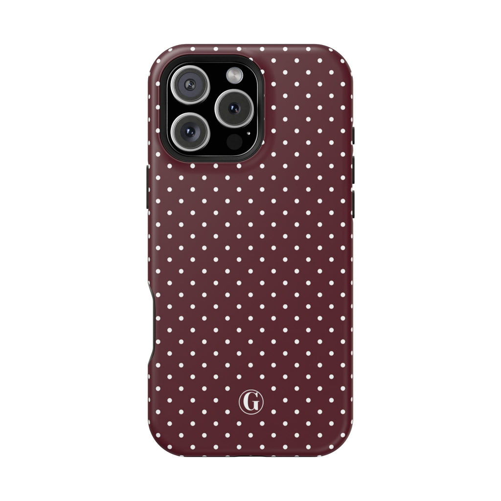Burgundy Polka Dots Phone Case