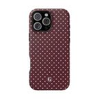 Burgundy Polka Dots Phone Case