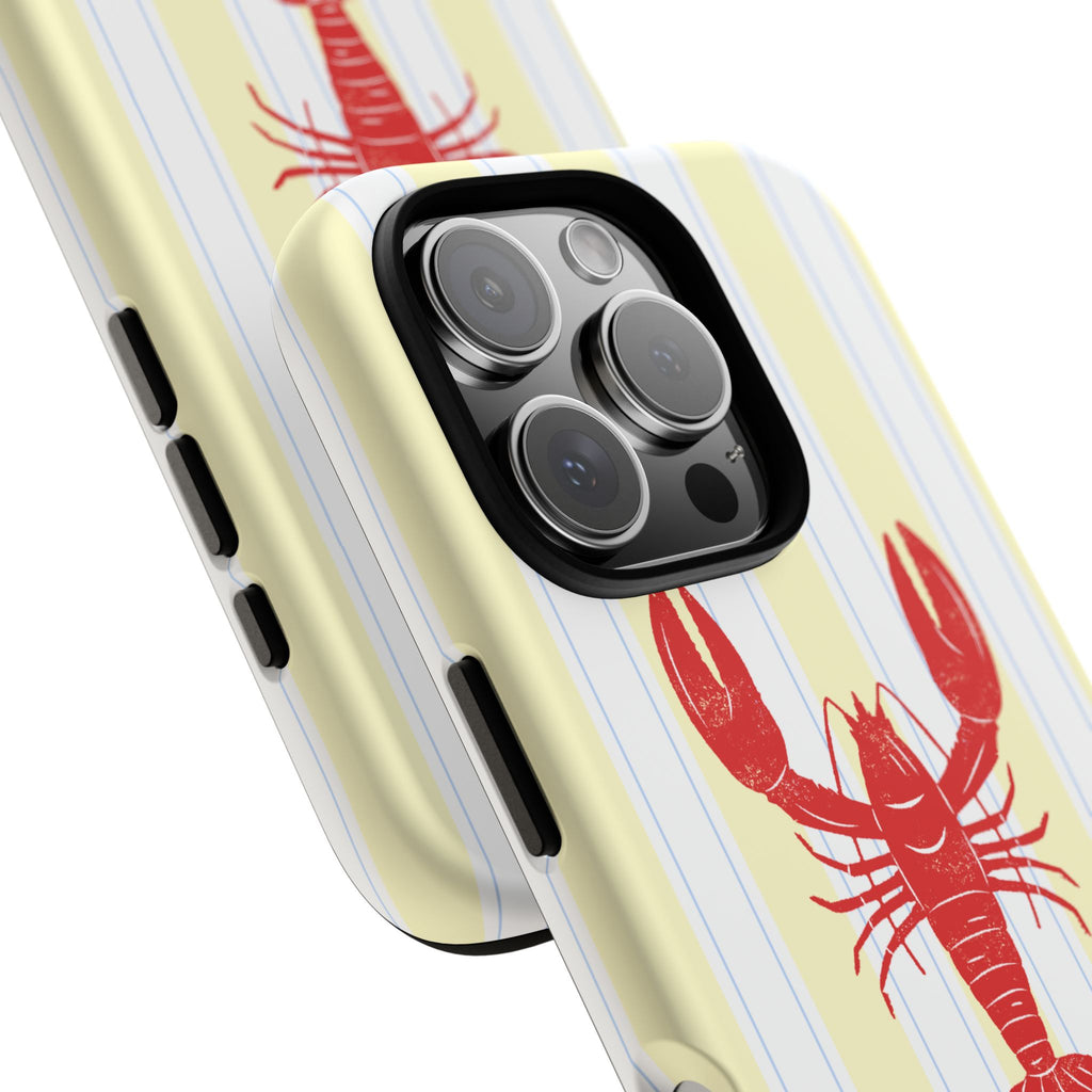 Yellow Stripes & Crawfish Phone Case
