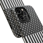 B&W Polka Dots x Stripes Phone Case
