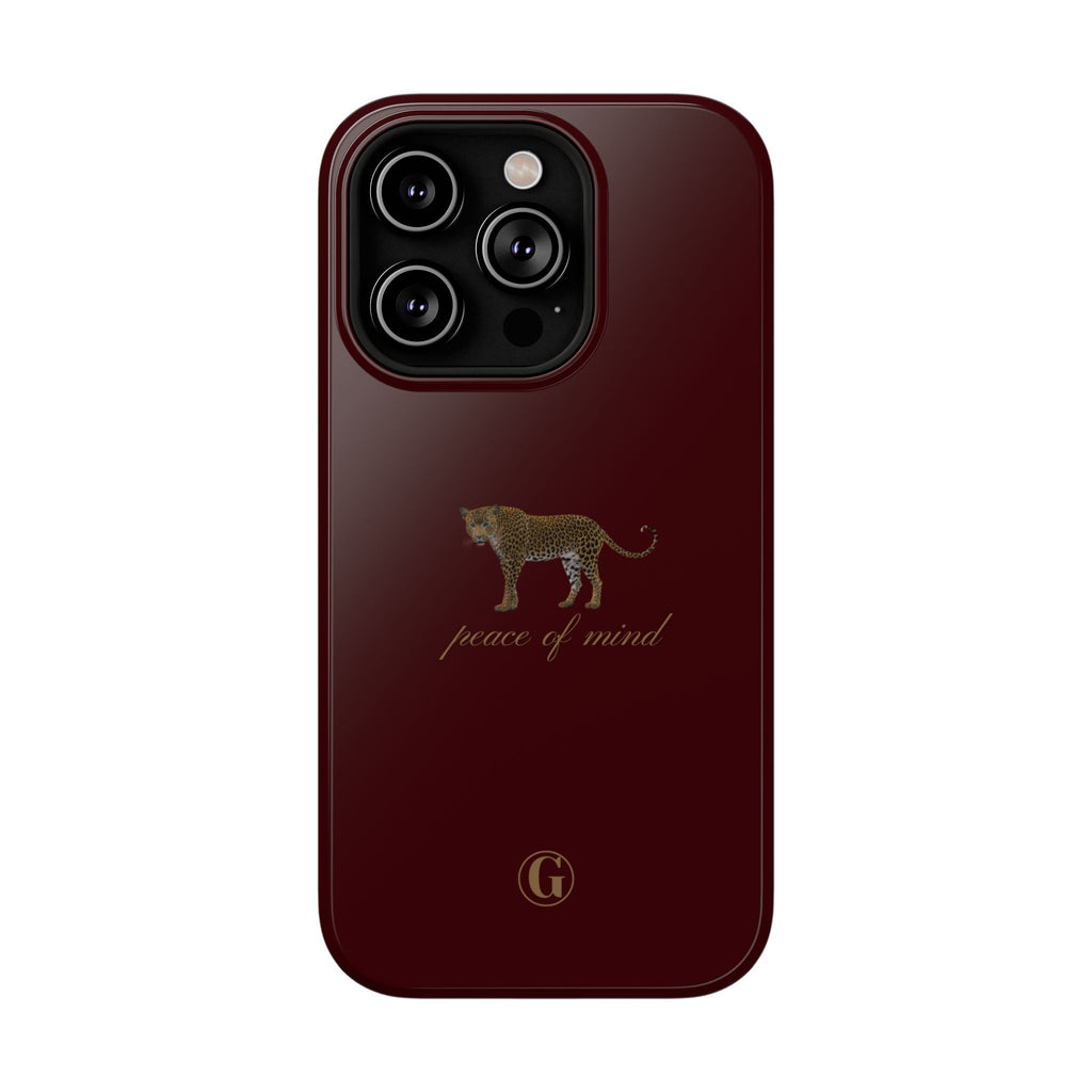 Burgundy 'Peace of Mind' Panther Phone Case
