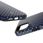 Navy Blue Polka Dots Phone Case