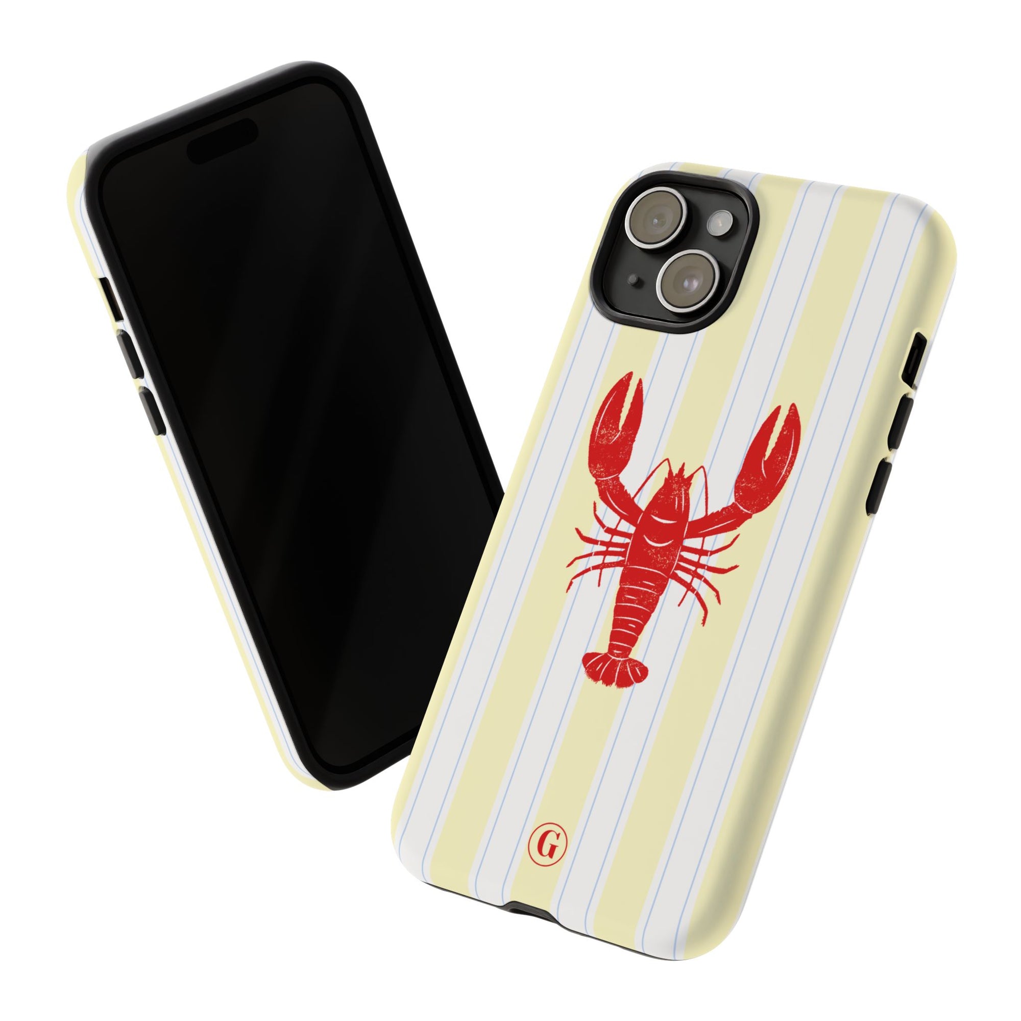 Yellow Stripes & Crawfish Phone Case