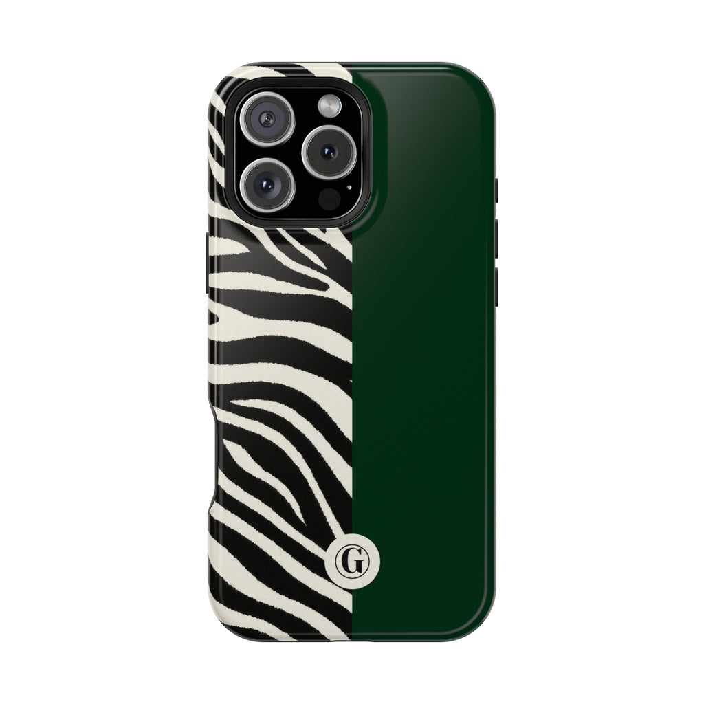 Zebra Print x Emerald Green Phone Case
