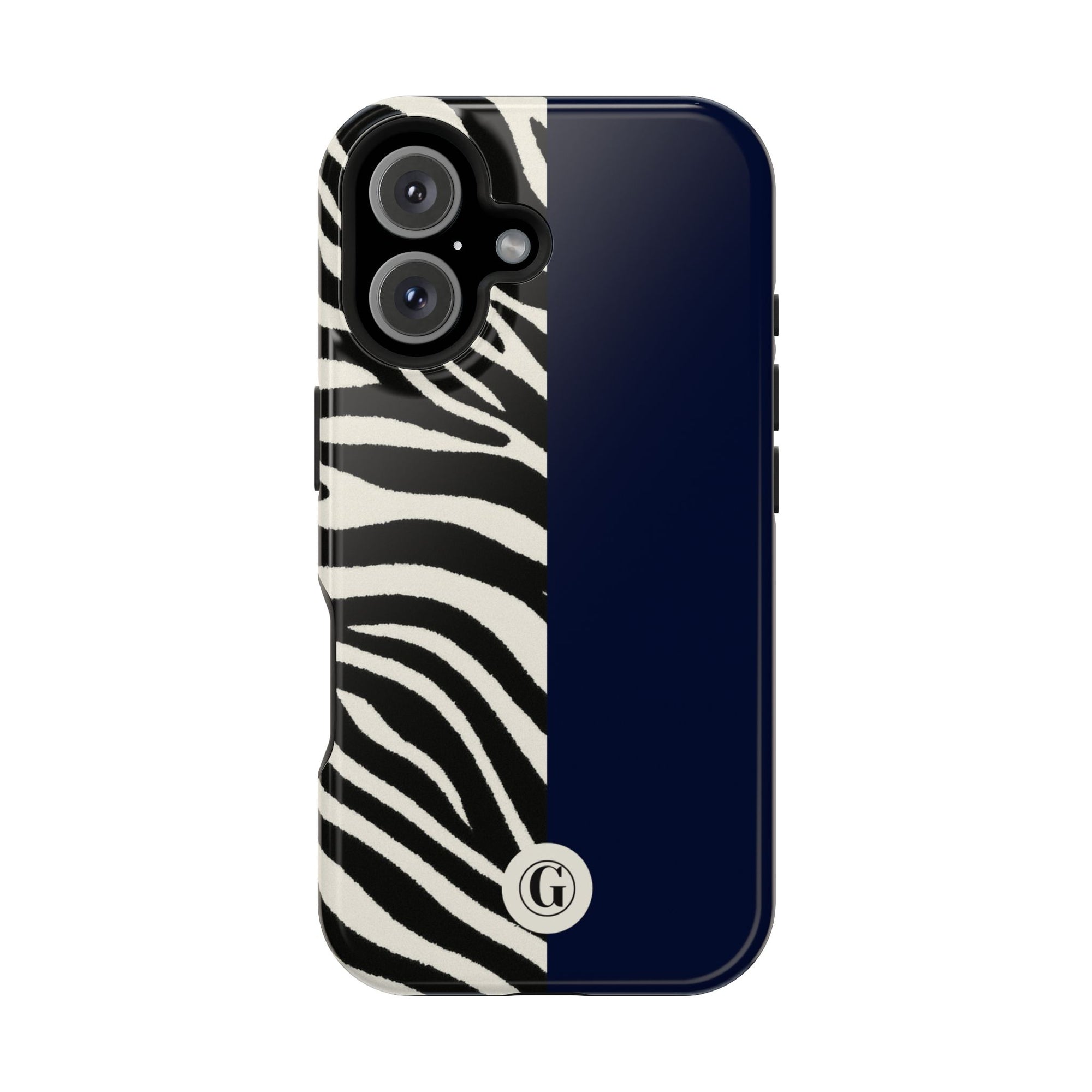 Zebra Print x Navy Blue Phone Case