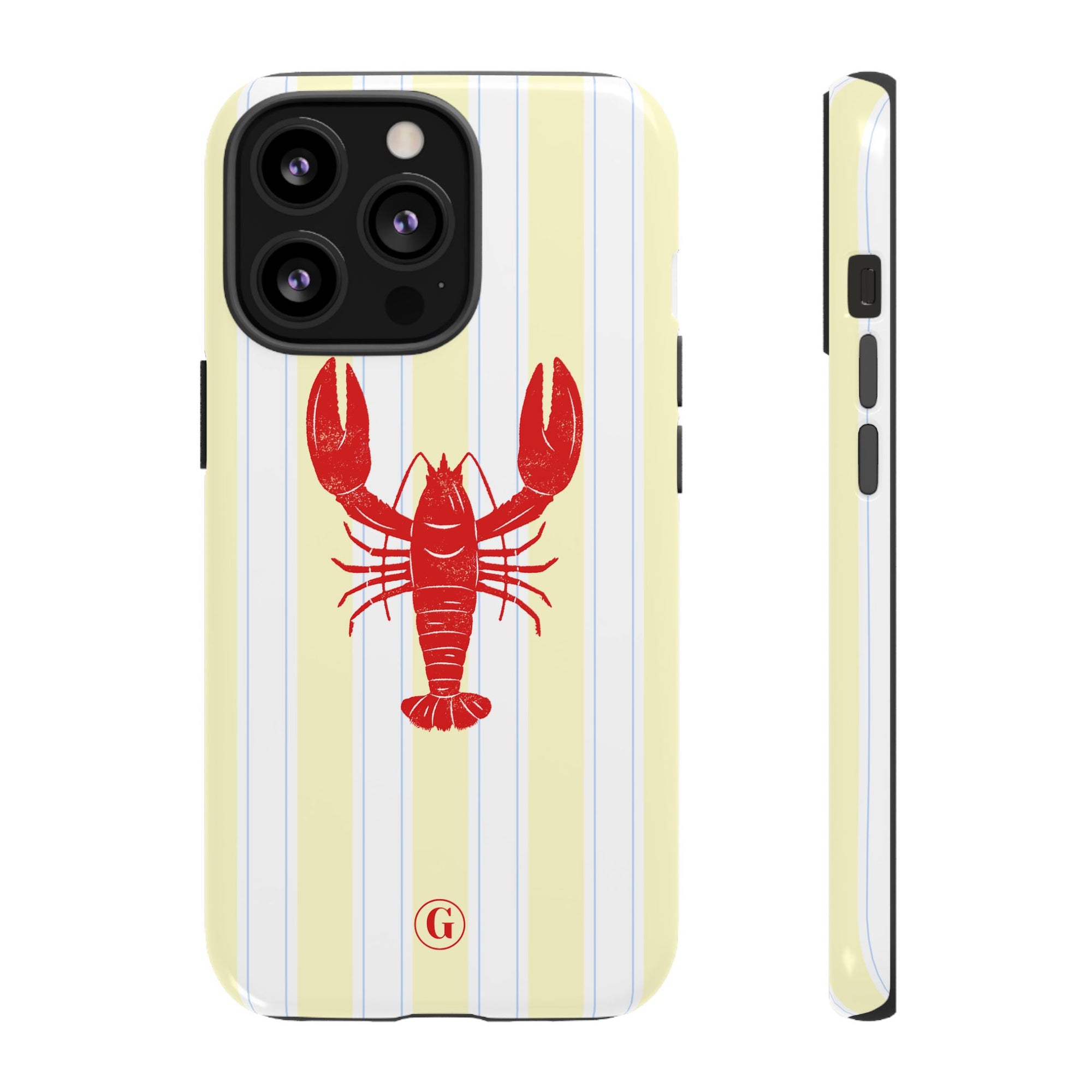Yellow Stripes & Crawfish Phone Case