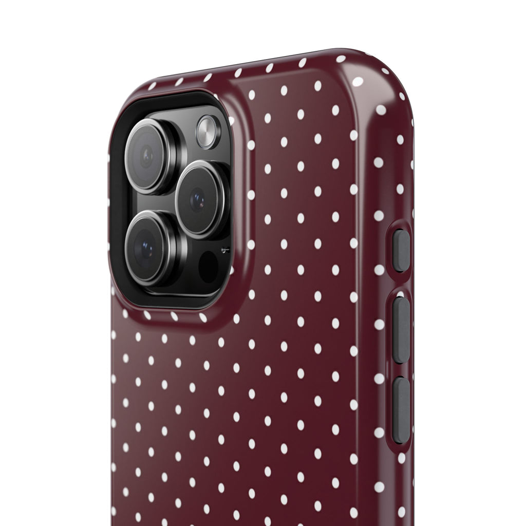 Burgundy Polka Dots Phone Case
