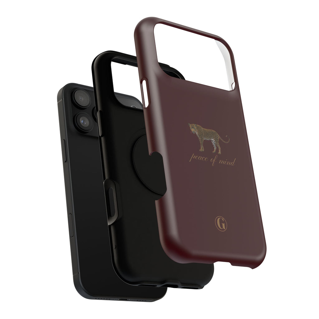 Burgundy 'Peace of Mind' Panther Phone Case