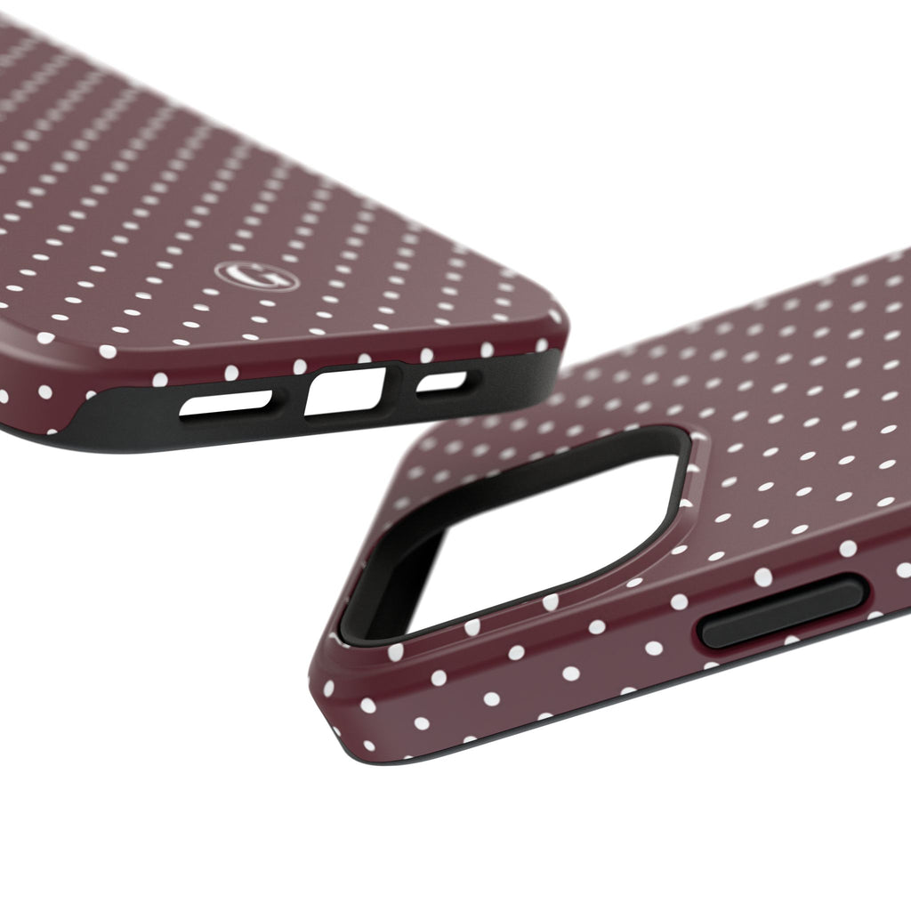 Burgundy Polka Dots Phone Case