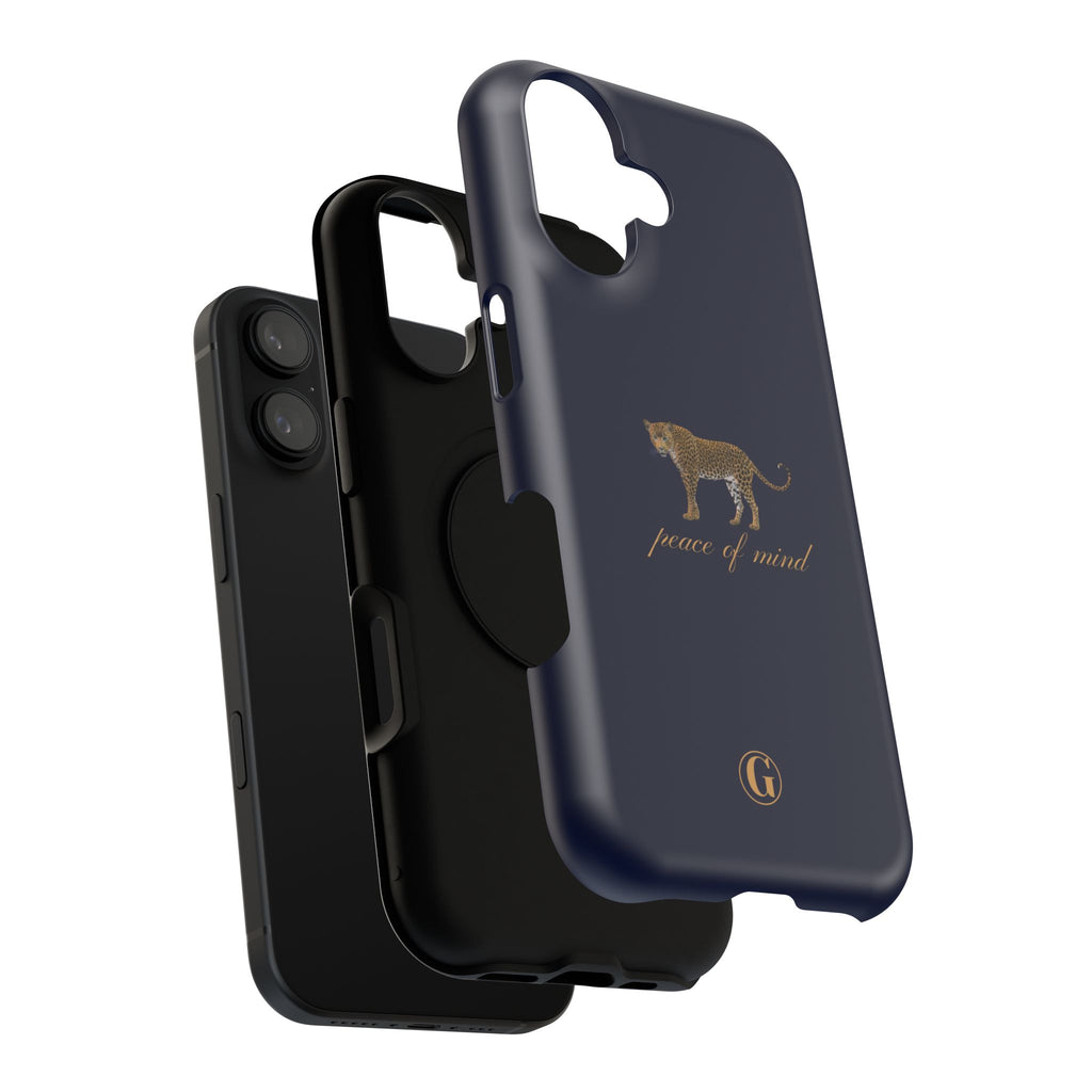 Navy Blue 'Peace of Mind' Panther Phone Case