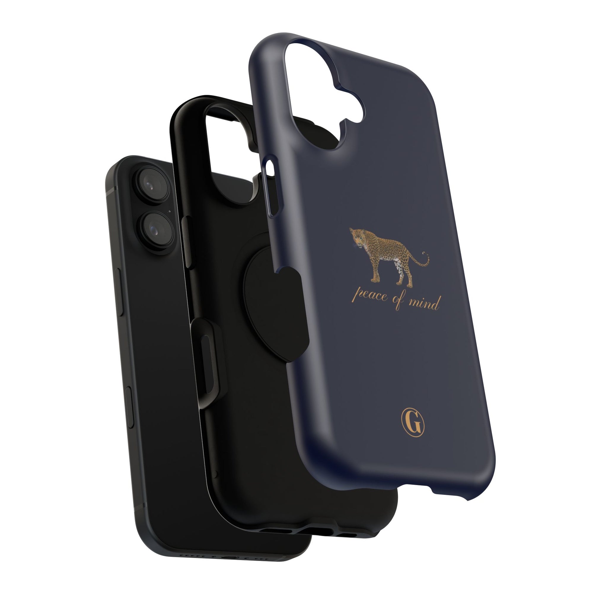 Navy Blue 'Peace of Mind' Panther Phone Case